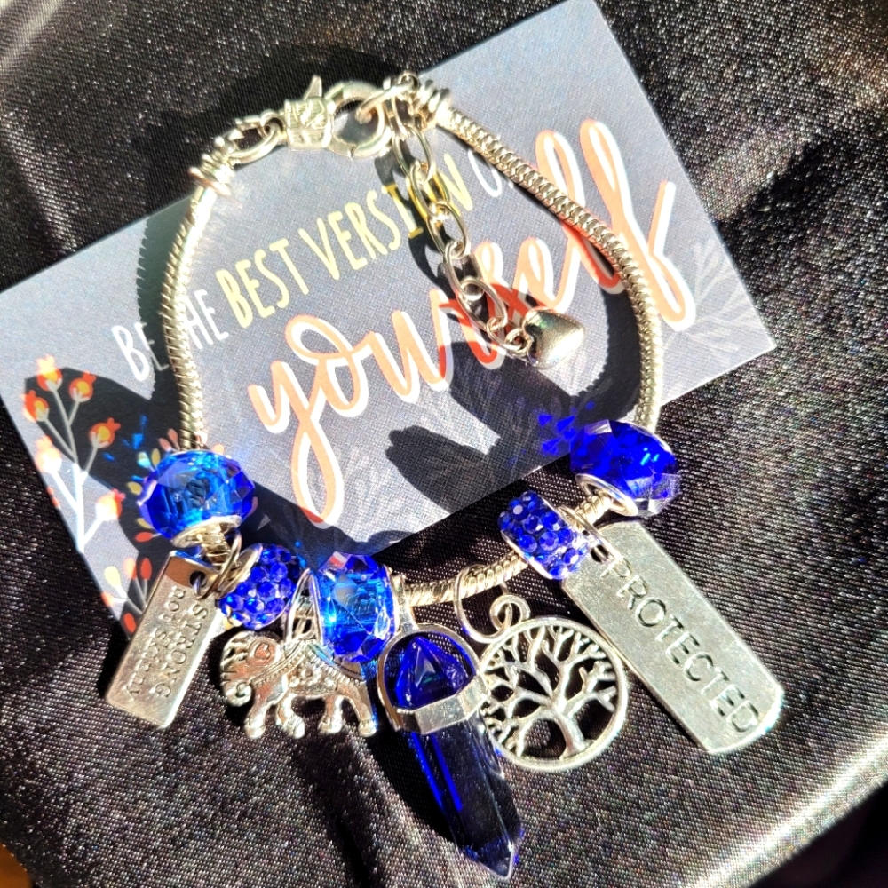 2 for 40Blue Bullet Pendant Charm bracelets